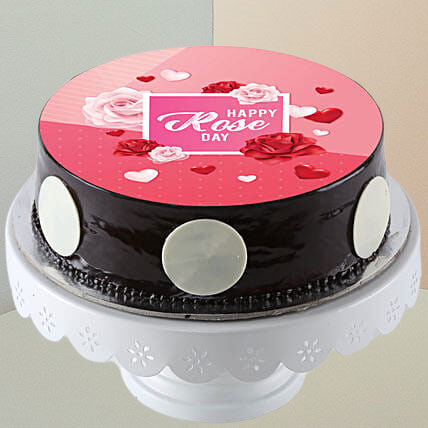 Happy Rose Day Chocolate Photo Cake Delivery | Order Online